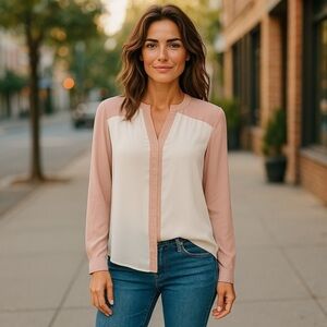 41 Hawthorn Cream Long Sleeve Buttoned Blouse